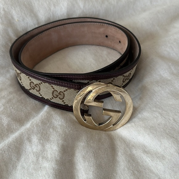 Gucci belt, canvas with purple trim - Picture 1 of 4